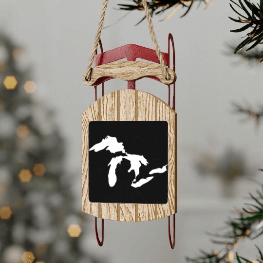 Great lakes white Sled Ornaments