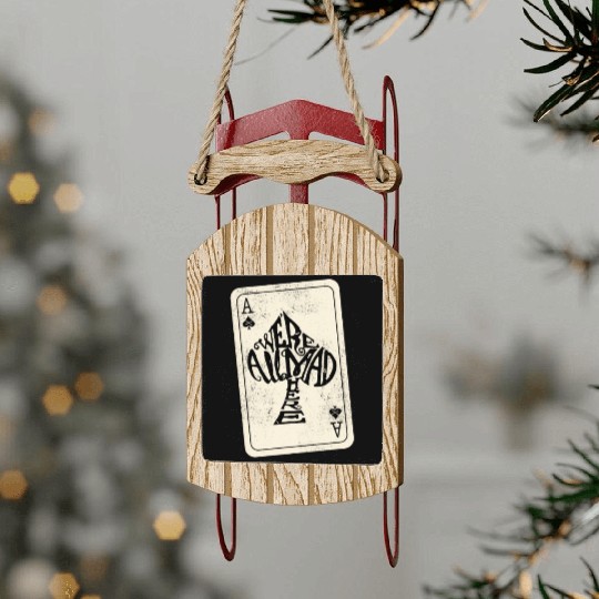 Alice in Wonderland | Ace Of Spades Were All Mad Here Sled Ornaments