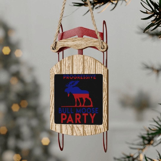 Bull Moose Party Progressive Teddy Roosevelt Sled Ornaments