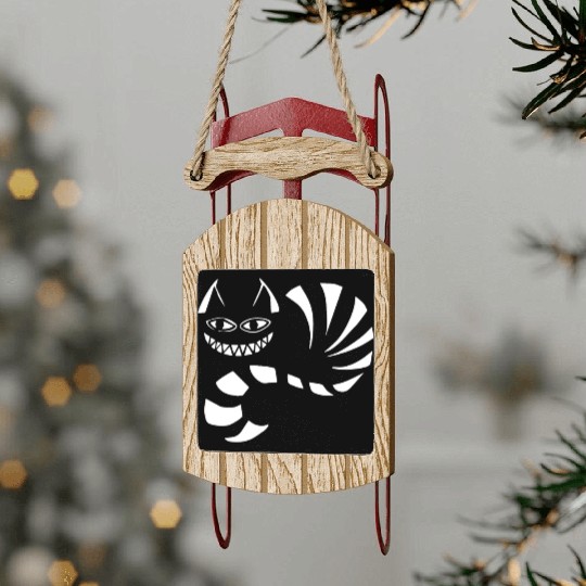 Alice In Wonderland Cheshire Cat Girls Sled Ornaments Disn