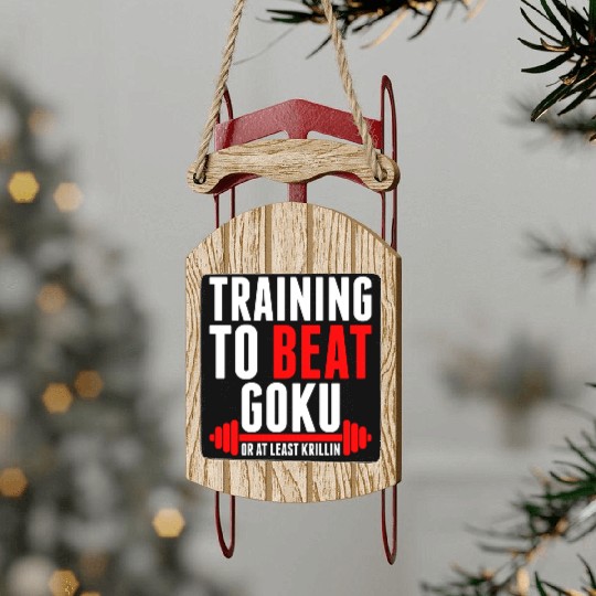 Training To Beat Goku Sled Ornaments