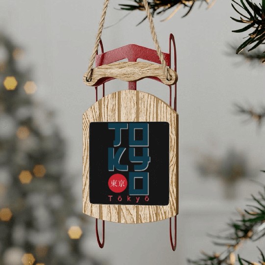 Tokyo Sled Ornaments and apparel design effect print,