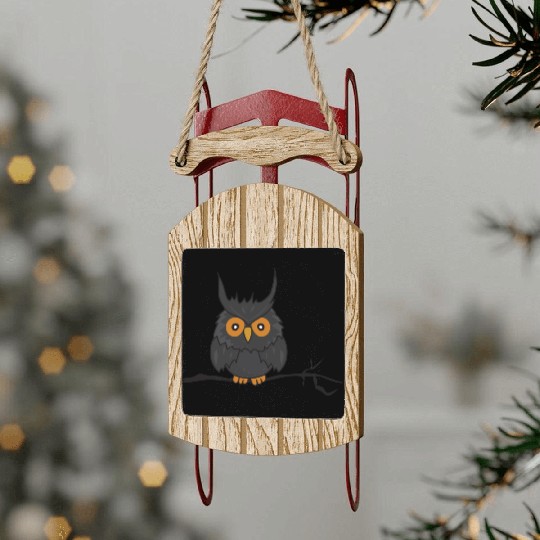 Halloween Owl Owlet Sled Ornaments