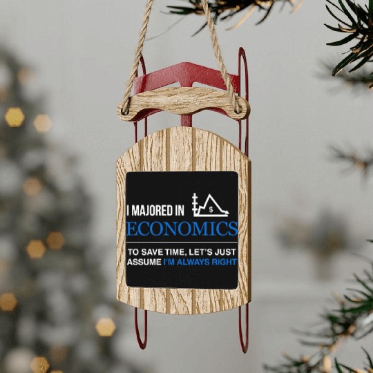 Student - i majored in economics men Sled Ornaments