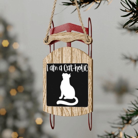 Catholic - Cats - D3 Designs Sled Ornaments
