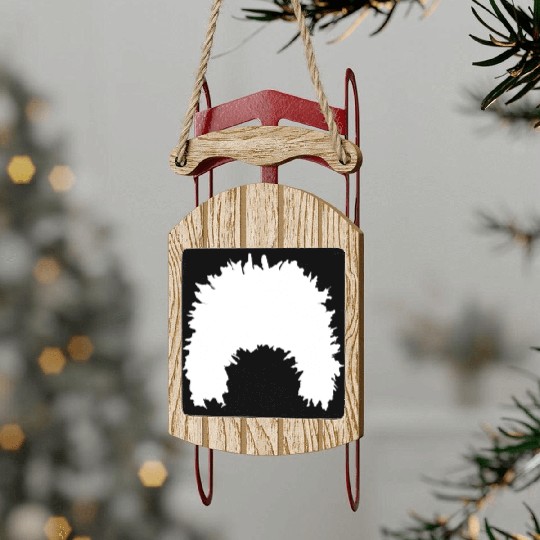 khabib nurmagomedov sheep hat no text white Sled Ornaments