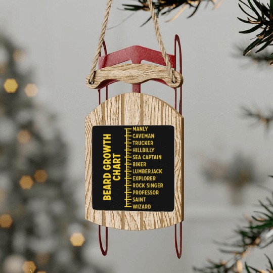 Dad Beard Gifts Beard Growth Chart Funny Beard Sled Ornaments