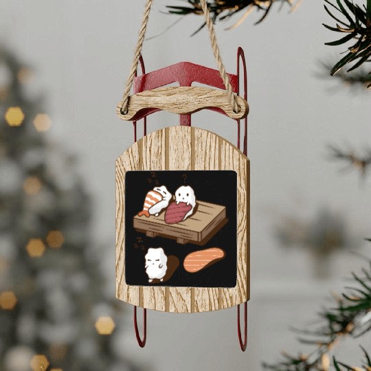 Funny Cute Japanese Food Sushi Sled Ornaments