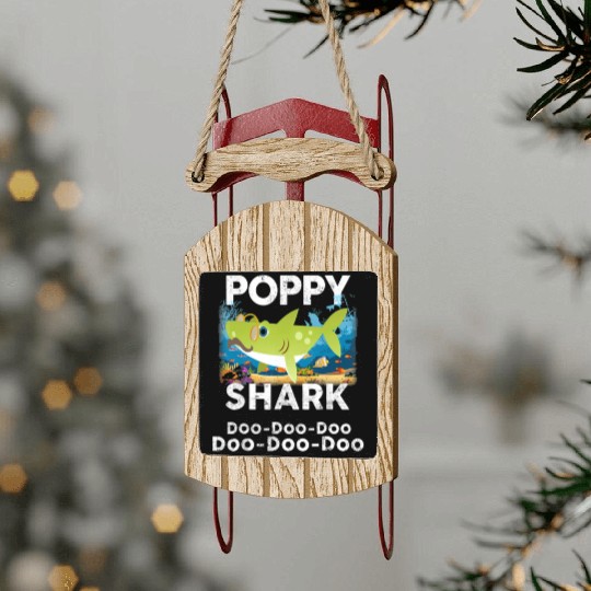 Poppy Shark Sled Ornaments Doo Doo Doo Family Gift T Sh