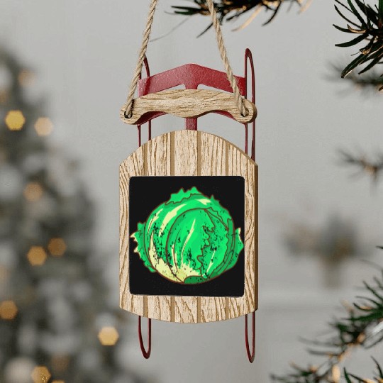 Retro Vintage Grunge Style Lettuce Sled Ornaments