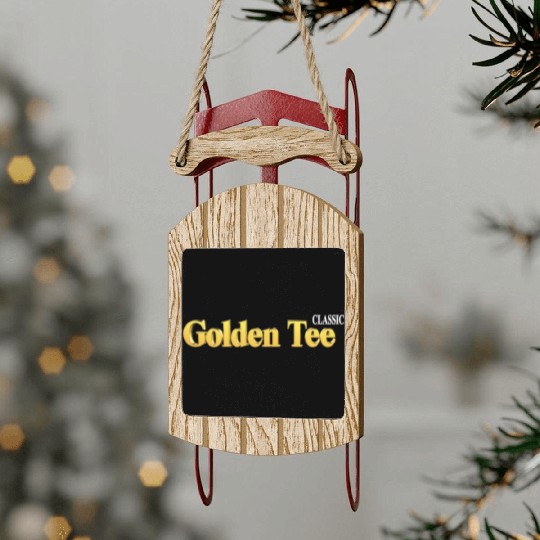 Golden Sled Ornaments Classic