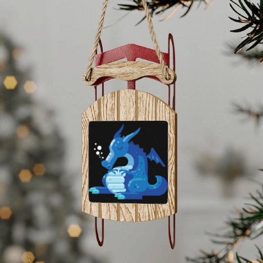 Dragon Wyvern Frost Ice Crystal Winter Fat Gift Sled Ornaments