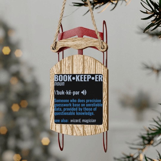 Bookkeeper Funny Definition Joke - Accountant Sled Ornaments