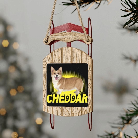Cheddar Corgi Dog Brooklyn Nine Nine B99 Sled Ornaments