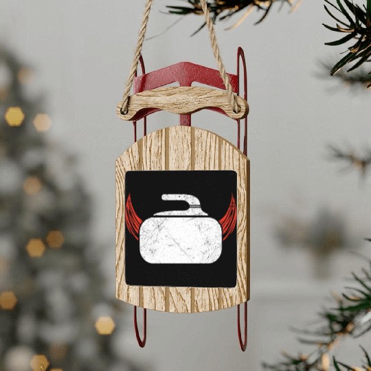 Curling Devil Ice Sports Sweeper Ice Rink Gift Sled Ornaments