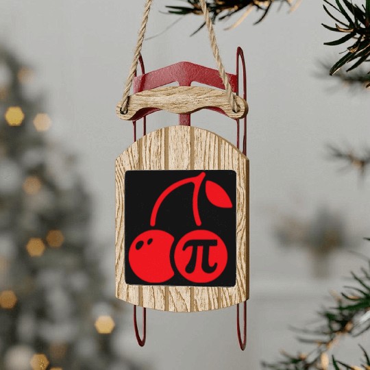 Cherry Pi Day Sled Ornaments Funny Math Nerd Pie Teacher