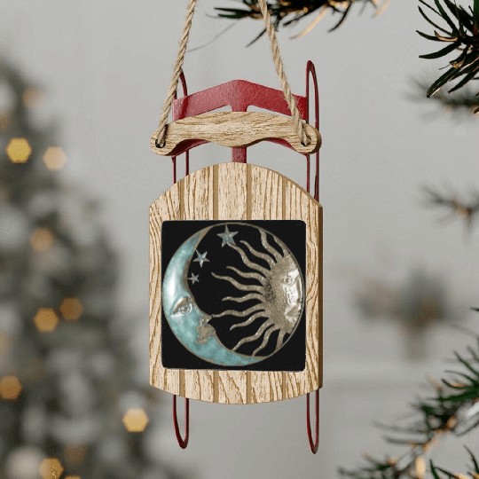 Moon and sun Sled Ornaments