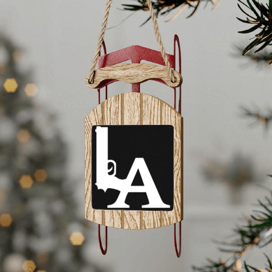 LA Dodgers Gun Los Angeles Hollywood California Sled Ornaments