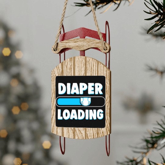 Funny Diaper Loading Design for Adults Kids ABDL Sled Ornaments