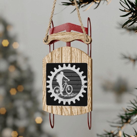 Mountain Bike Gear Wheel Biker Gift Sled Ornaments