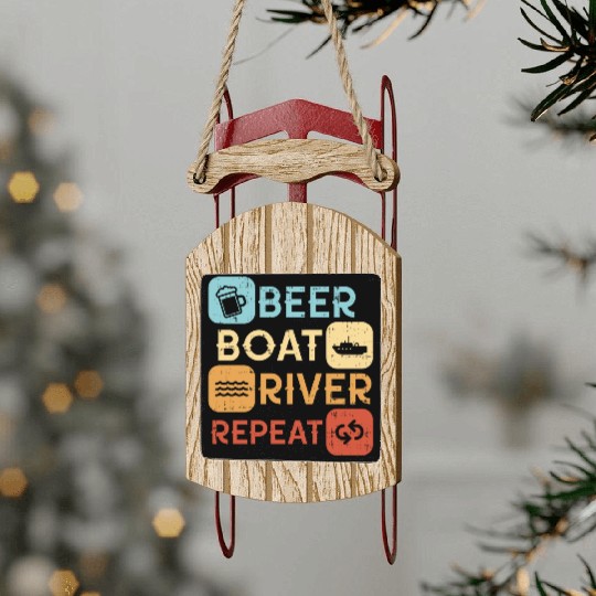 Beer Boat River Repeat Sled Ornaments