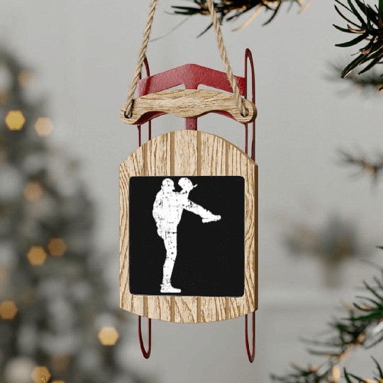 Baseball Pitcher Sled Ornaments