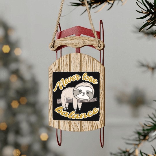 Sloth Animal Sled Ornaments