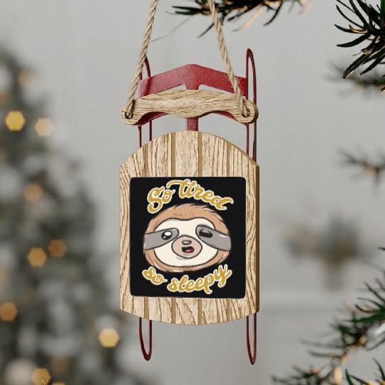 Sloth Animal Sled Ornaments