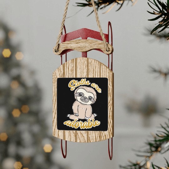Sloth Animal Sled Ornaments