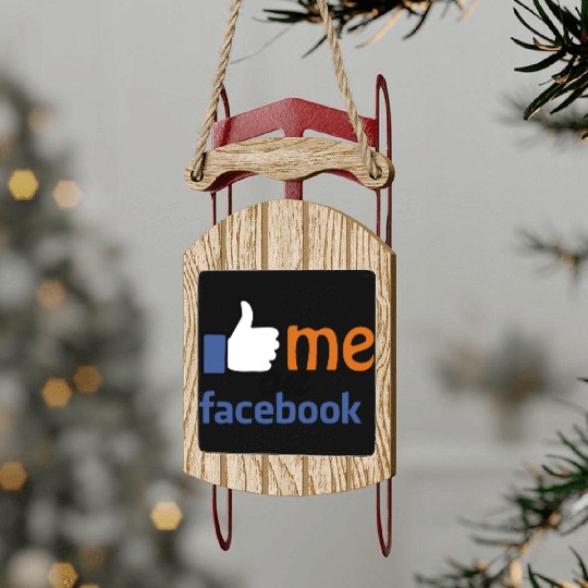 like me on facebook Sled Ornaments