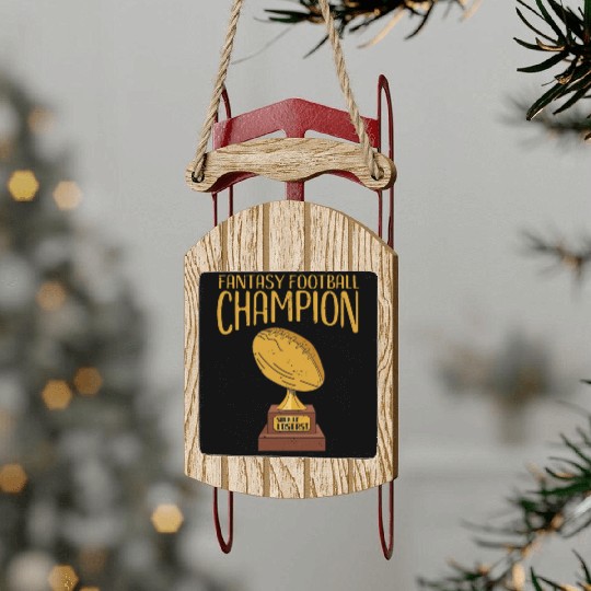 Fantasy football champion Sled Ornaments