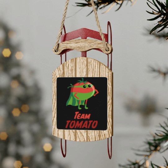 Team Tomato Vegetable vegan veggie Gardening Sled Ornaments