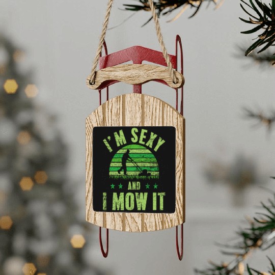 Lawn Mowing Sexy Sled Ornaments
