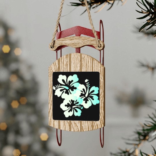 Hawaii Honolulu Boarder Surfer Tiki Summer Vacatio Sled Ornaments