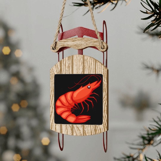 Shrimp Jitsu Mixed Martial Arts Fighter Shrimping Sled Ornaments