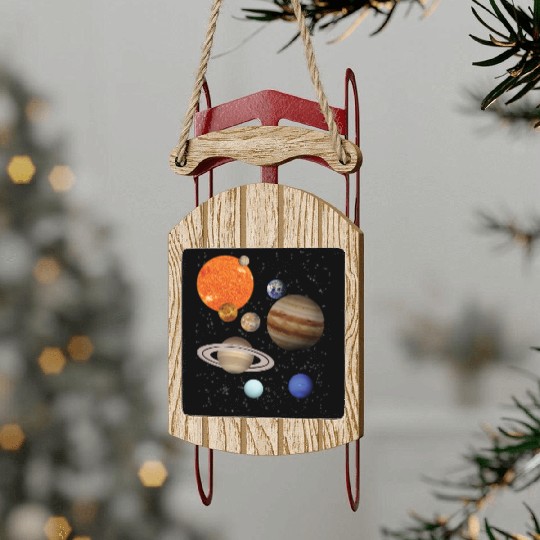 realistic Solar System planet Outer Space Explorer Sled Ornaments