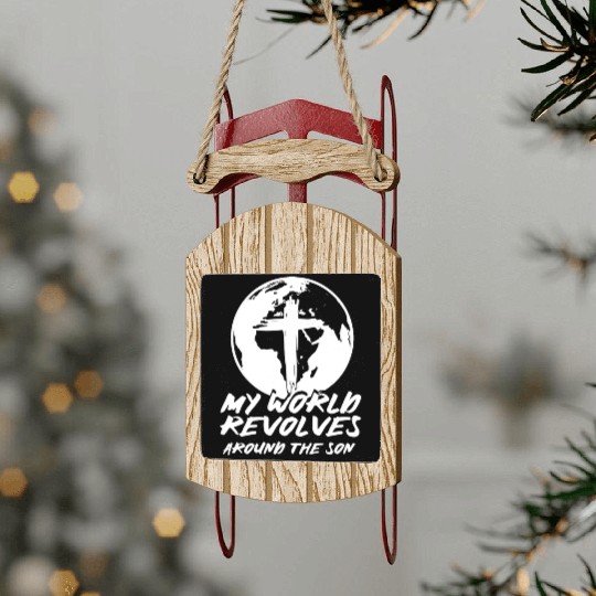 Jesu Christu Catholic Protestant Saying Church Sled Ornaments