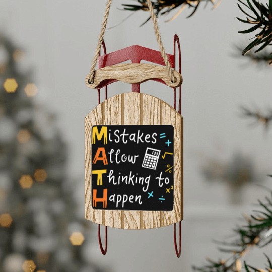 Math Teacher Sled Ornaments