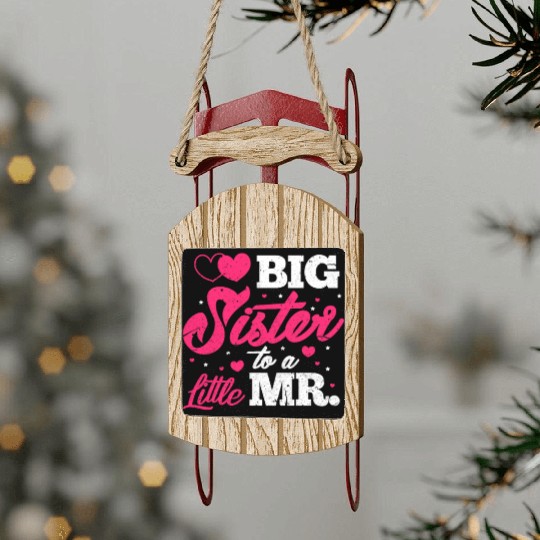 Big Sister To A Little Mr. Sled Ornaments