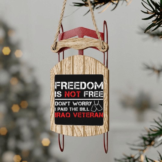 Veterans OIF OEF US Military Iraqi Freedom Gifts Sled Ornaments