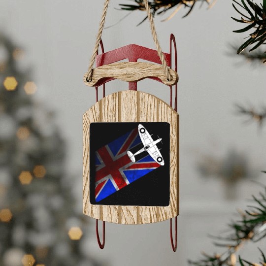 Spitfire UK Flag Mk.1 RAF British WWII Sled Ornaments