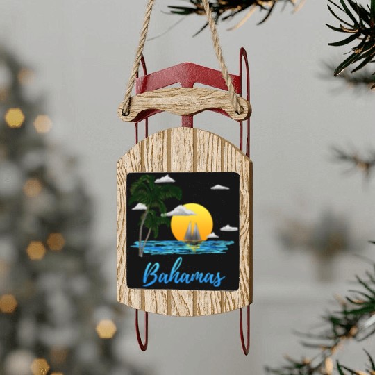 Bahamas Vacation Sailing Sled Ornaments