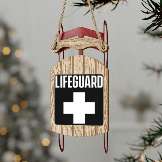 Team Lifeguard Life Guard Pool Attendant Guards Sled Ornaments