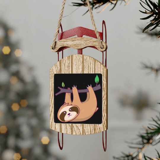 Sloth Sloth Sloth Chill Relax Sled Ornaments