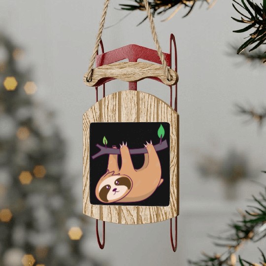 Sloth Sloth Sloth Chill Relax Sled Ornaments