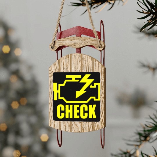 Mechanic Auto Repair Check Engine Light Sled Ornaments