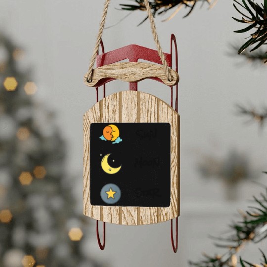 sun moon and star Sled Ornaments