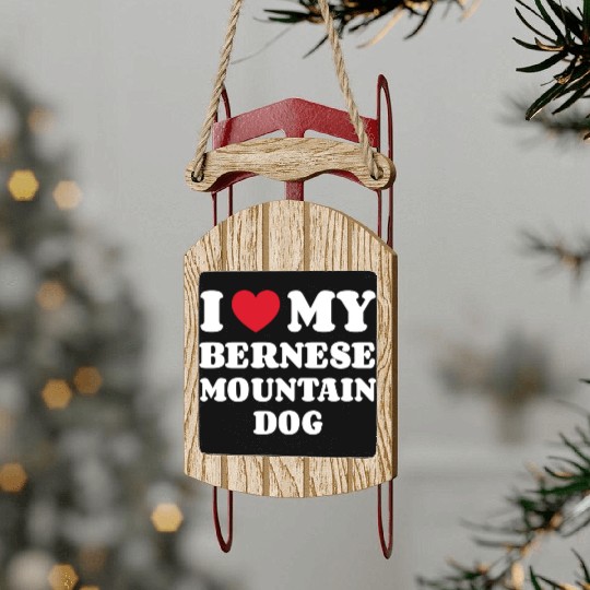 Bernese Mountain Dog Sled Ornaments