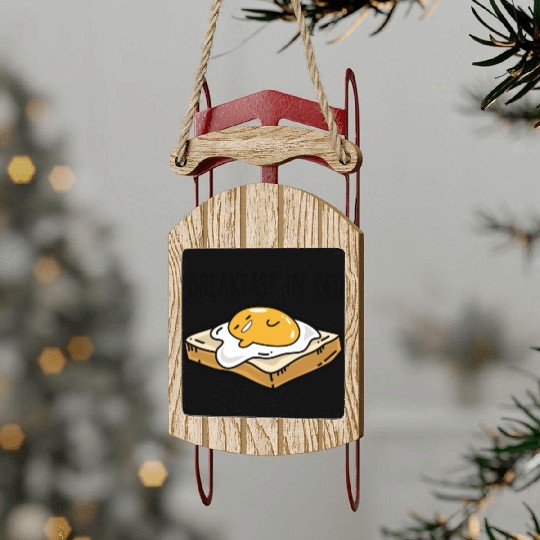 Fried egg toast - Breakfast in bed Sled Ornaments