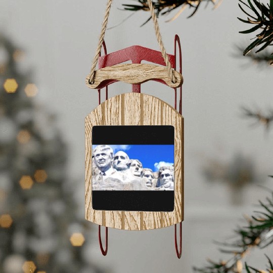 Mount Rushmore Trump Sled Ornaments